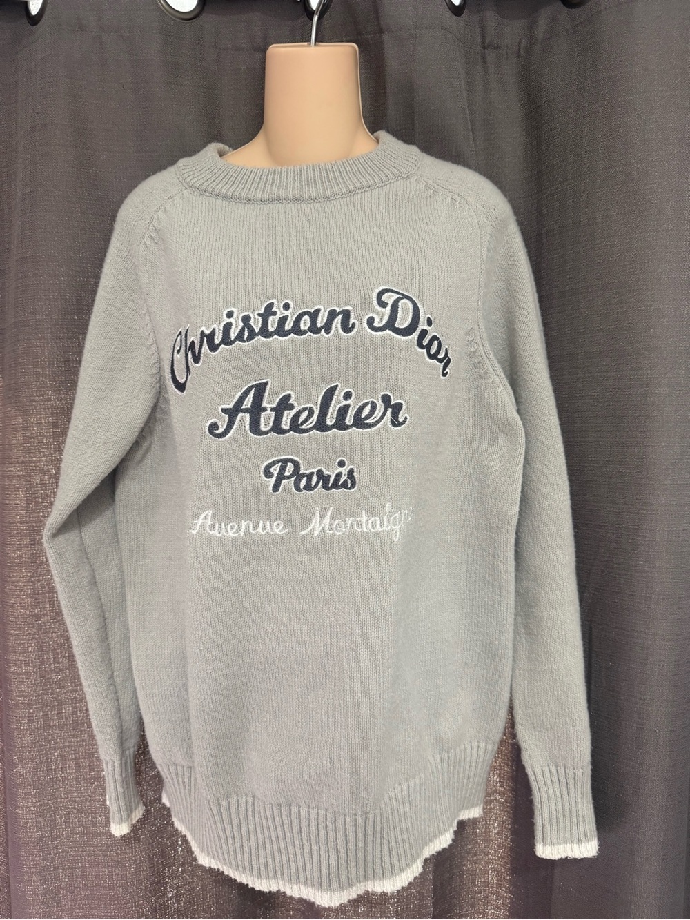 Dior Men’s Light Gray Christian Dior Atelier Crewneck Sweater